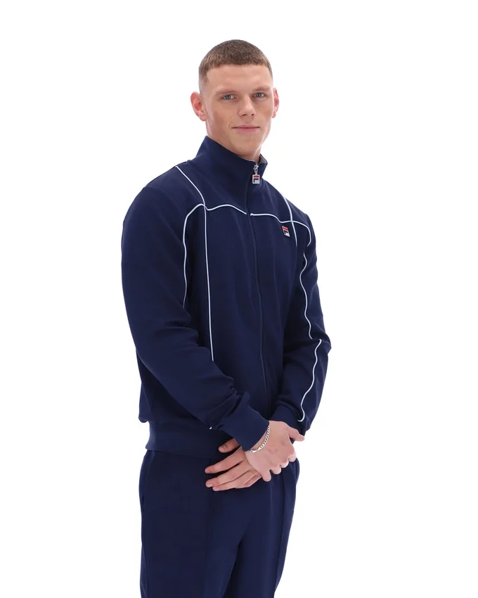 Felpa da allenamento Fila Armando blu navy con bordino a contrasto