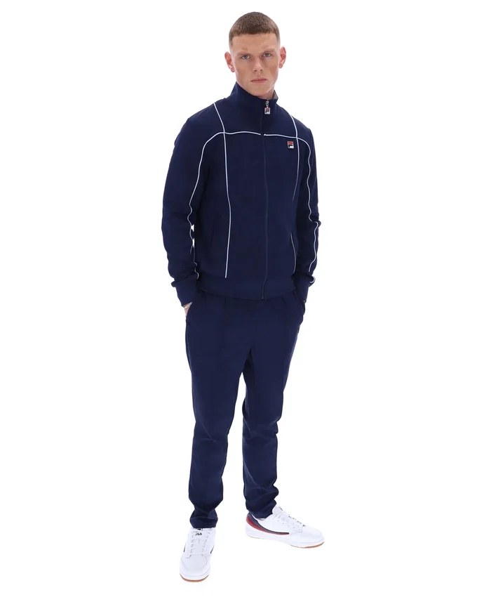 Felpa da allenamento Fila Armando blu navy con bordino a contrasto