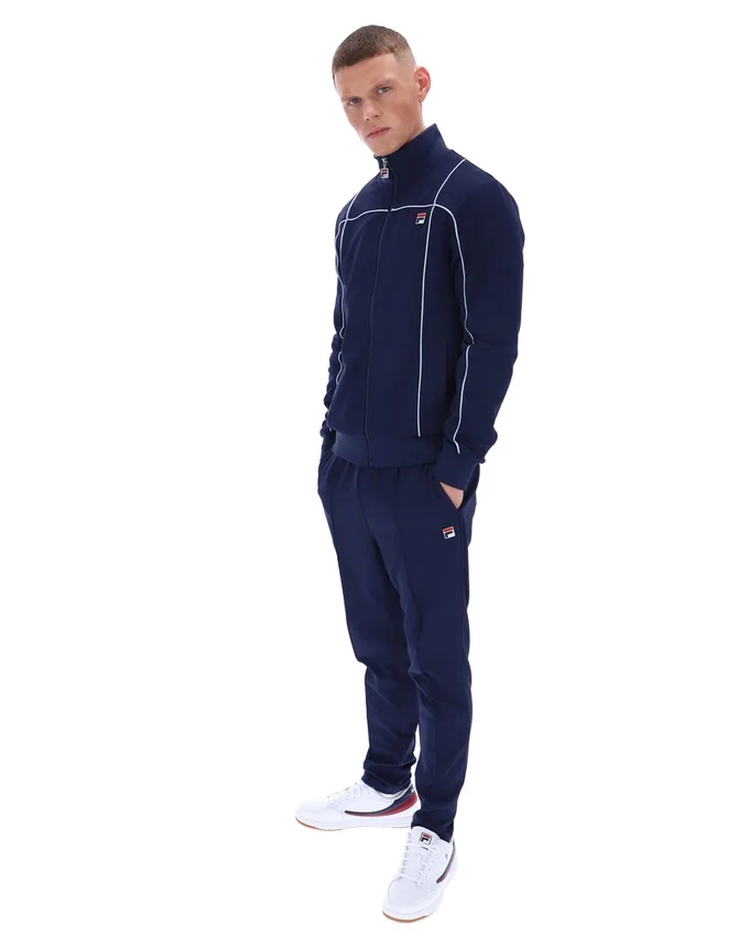 Felpa da allenamento Fila Armando blu navy con bordino a contrasto