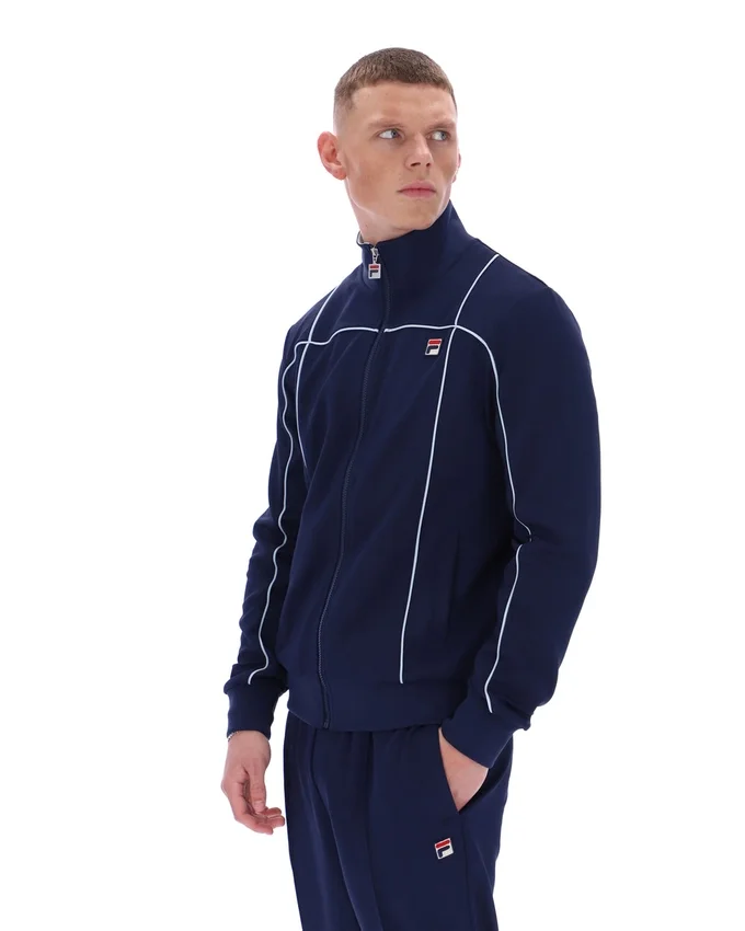 Felpa da allenamento Fila Armando blu navy con bordino a contrasto