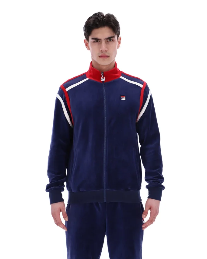 Felpa da allenamento Fila Gabriele con inserti a contrasto, blu navy