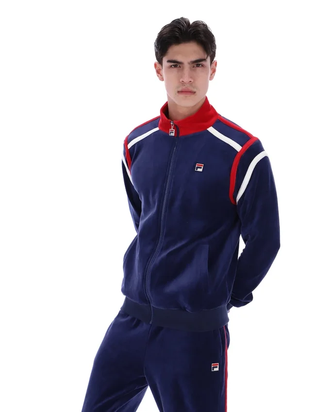 Felpa da allenamento Fila Gabriele con inserti a contrasto, blu navy