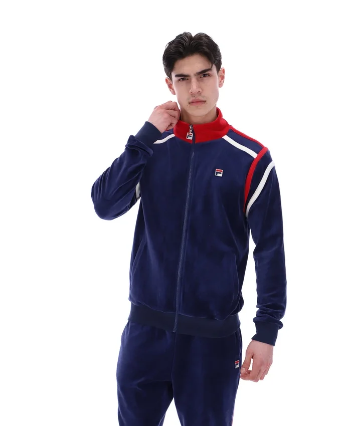 Felpa da allenamento Fila Gabriele con inserti a contrasto, blu navy