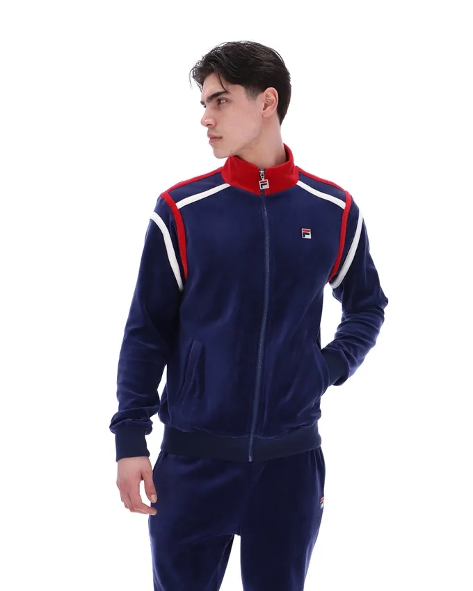 Felpa da allenamento Fila Gabriele con inserti a contrasto, blu navy