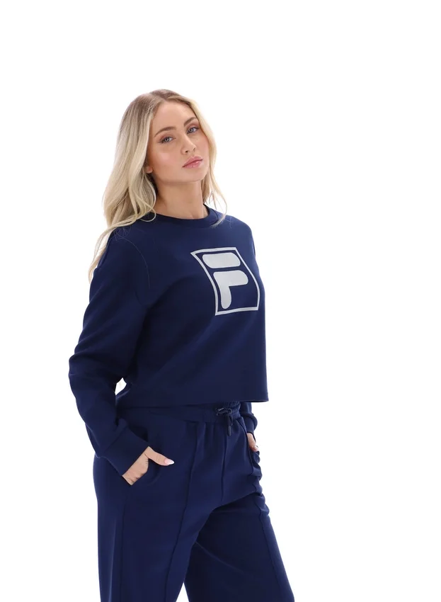 Felpa Fila Jorie Wide a girocollo blu navy