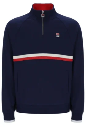 Felpa Fila Rolando con collo a zip 1/4 in blu navy
