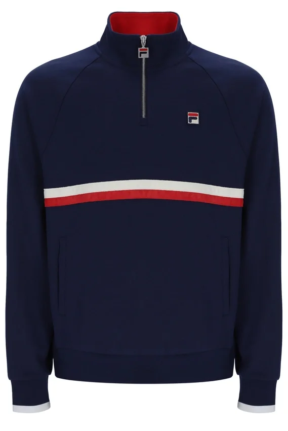 Felpa Fila Rolando con collo a zip 1/4 in blu navy