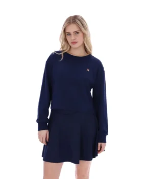 Felpa Fila Sestri a girocollo largo blu navy