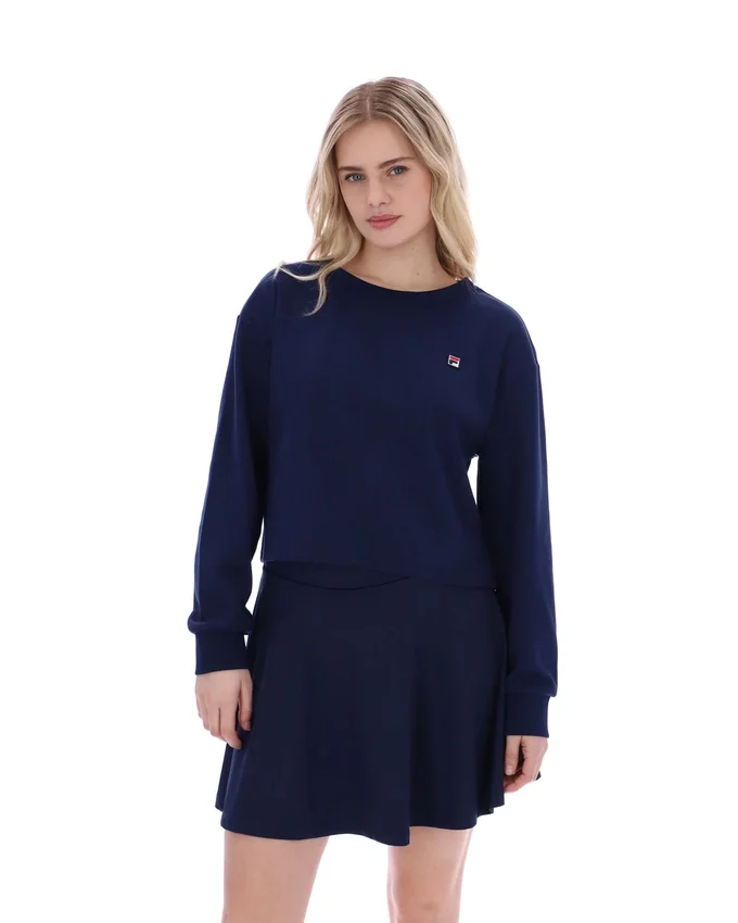 Felpa Fila Sestri a girocollo largo blu navy