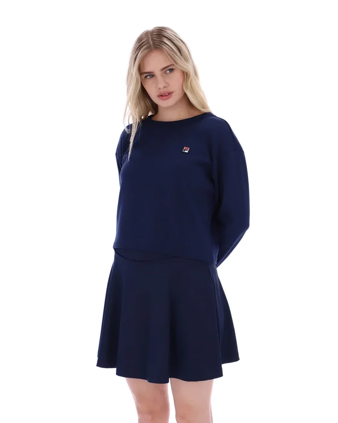 Felpa Fila Sestri a girocollo largo blu navy