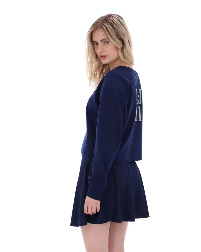 Felpa Fila Sestri a girocollo largo blu navy