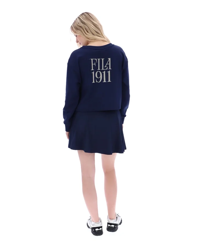 Felpa Fila Sestri a girocollo largo blu navy
