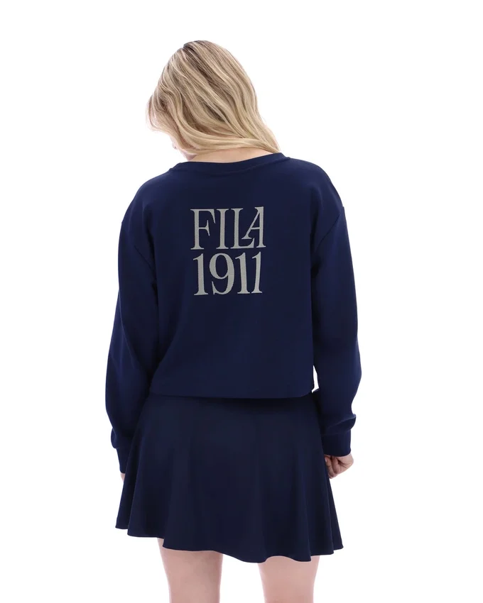 Felpa Fila Sestri a girocollo largo blu navy