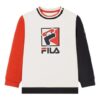 Felpa in cotone a maniche lunghe "White Red"