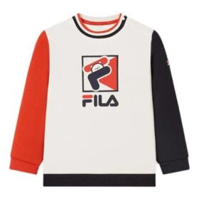 Felpa in cotone a maniche lunghe "White Red"