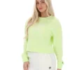 Felpa Jorie Wide a girocollo in Shadow Lime