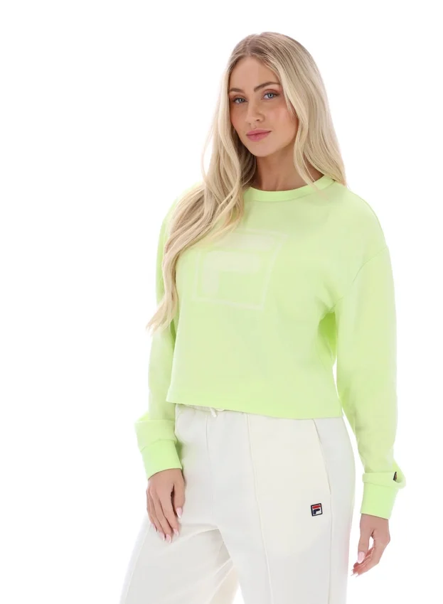 Felpa Jorie Wide a girocollo in Shadow Lime