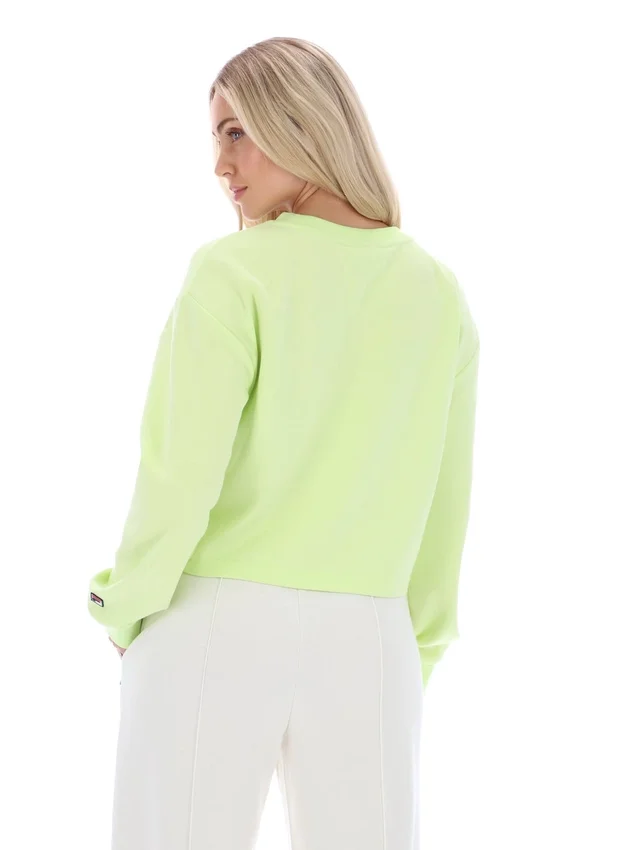 Felpa Jorie Wide a girocollo in Shadow Lime