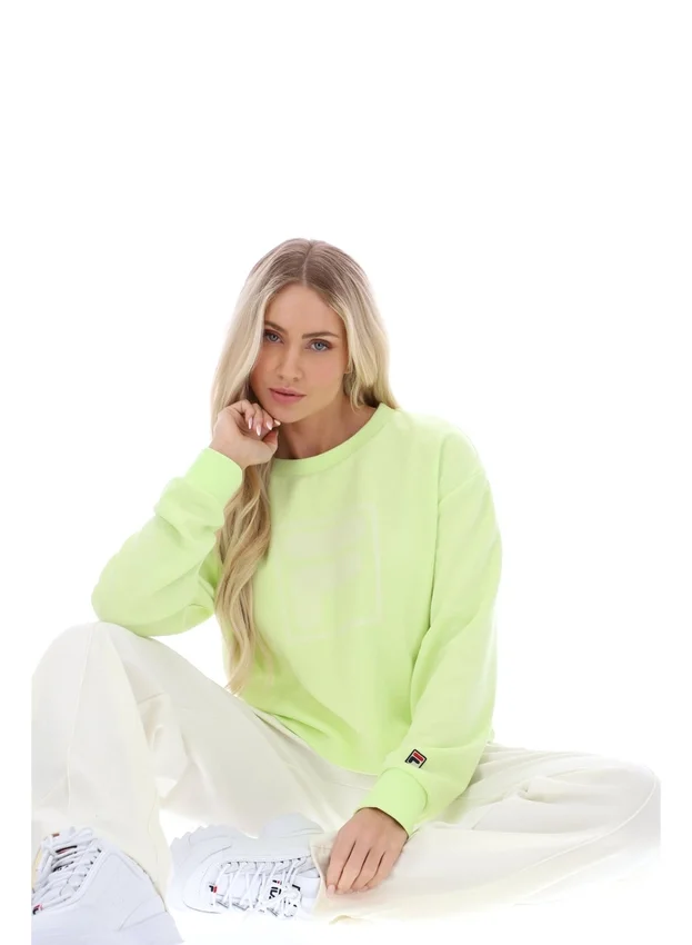 Felpa Jorie Wide a girocollo in Shadow Lime
