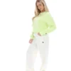Felpa Jorie Wide a girocollo in Shadow Lime