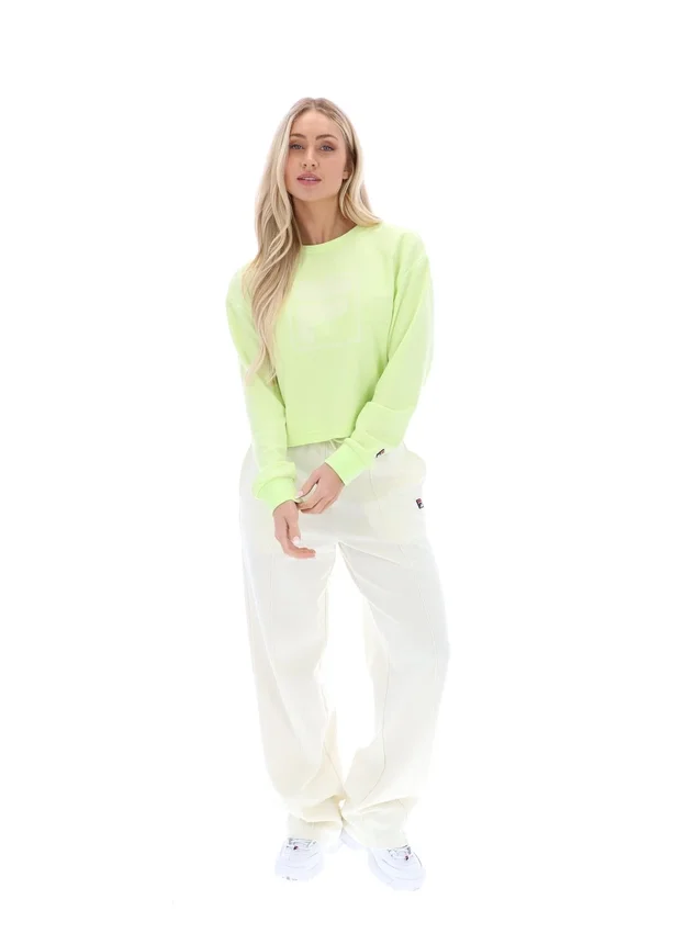 Felpa Jorie Wide a girocollo in Shadow Lime