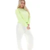 Felpa Jorie Wide a girocollo in Shadow Lime