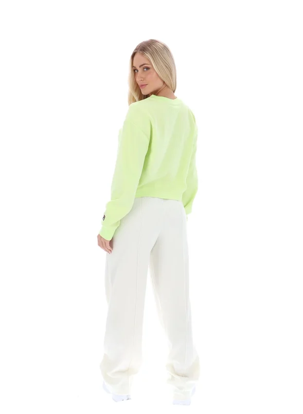 Felpa Jorie Wide a girocollo in Shadow Lime