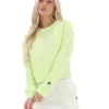 Felpa Jorie Wide a girocollo in Shadow Lime