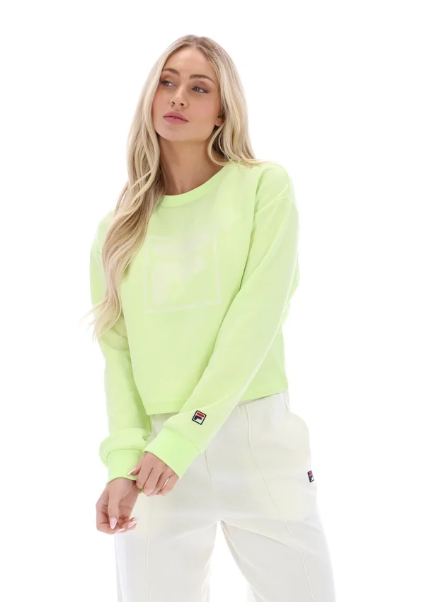 Felpa Jorie Wide a girocollo in Shadow Lime