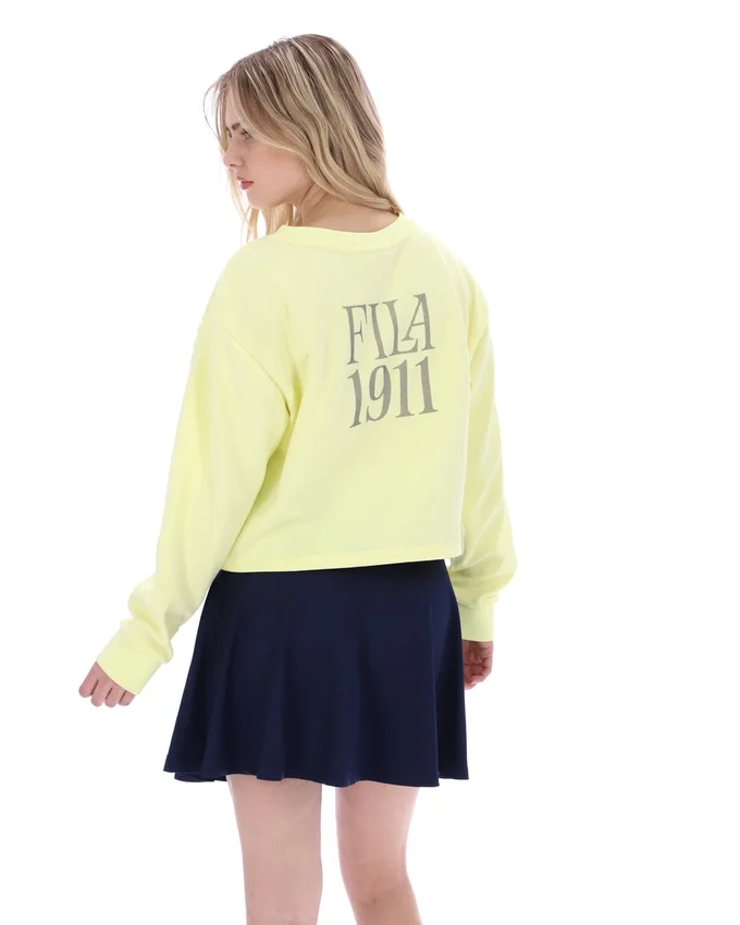 Felpa Sestri a girocollo largo giallo cera