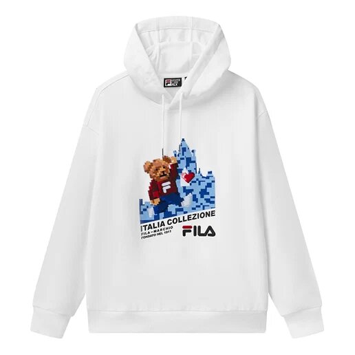 Felpa sportiva ampia con cappuccio e maniche lunghe, bianca