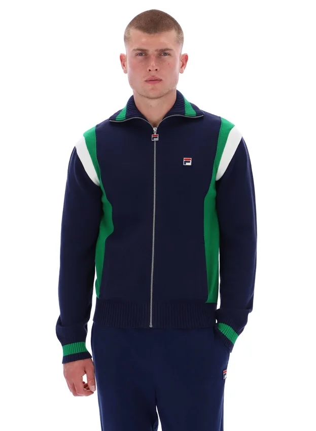 Felpa sportiva in maglia Fila Navy Cortez con blocchi di colore