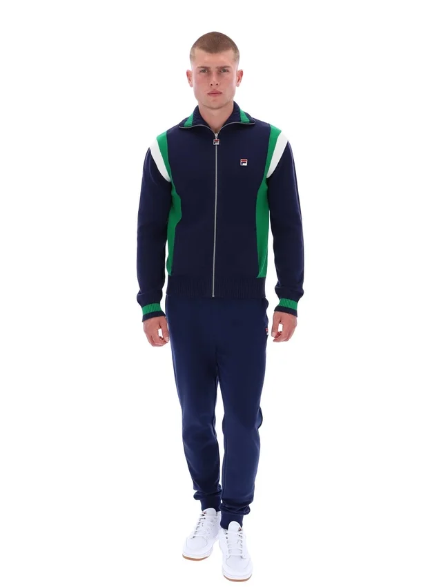 Felpa sportiva in maglia Fila Navy Cortez con blocchi di colore
