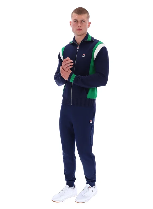 Felpa sportiva in maglia Fila Navy Cortez con blocchi di colore