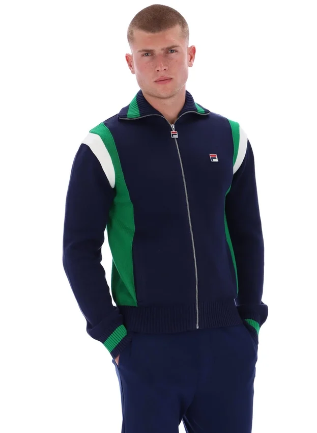 Felpa sportiva in maglia Fila Navy Cortez con blocchi di colore