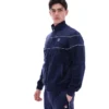 Felpa sportiva in velluto Fila Vittorio blu navy