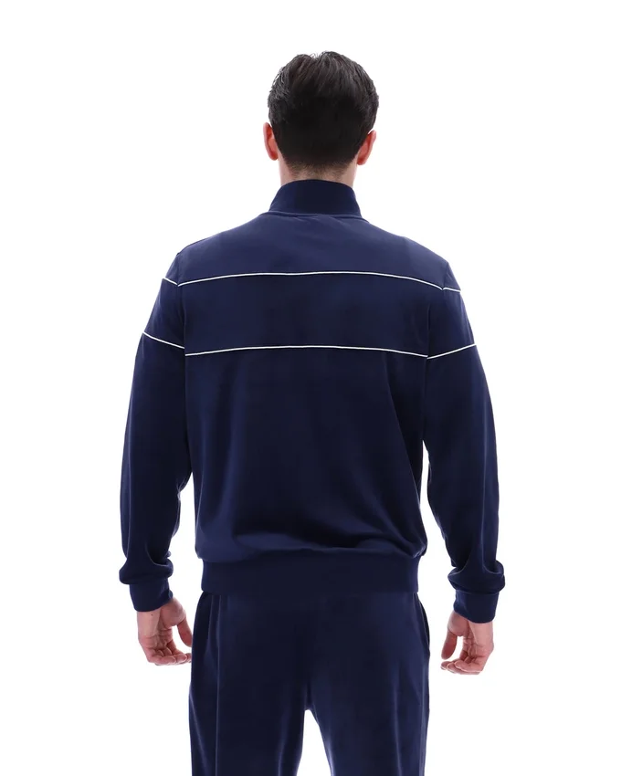 Felpa sportiva in velluto Fila Vittorio blu navy
