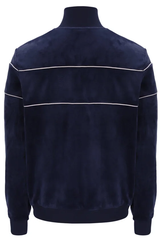 Felpa sportiva in velluto Fila Vittorio blu navy