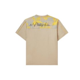 Fila x 3.1 Phillip Lim Maglia a maniche corte traspirante da uomo con logo stampato e tasca, girocollo, marrone