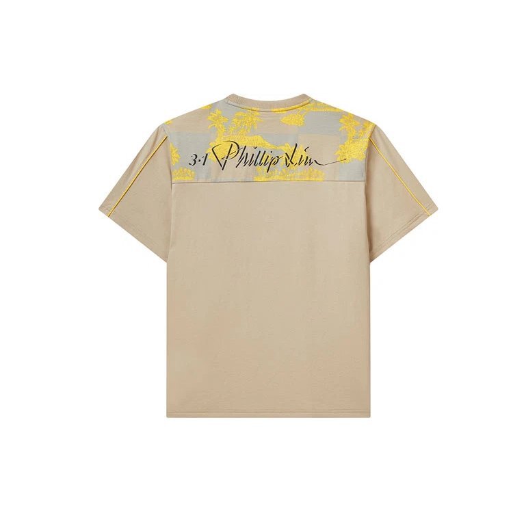 Fila x 3.1 Phillip Lim Maglia a maniche corte traspirante da uomo con logo stampato e tasca, girocollo, marrone