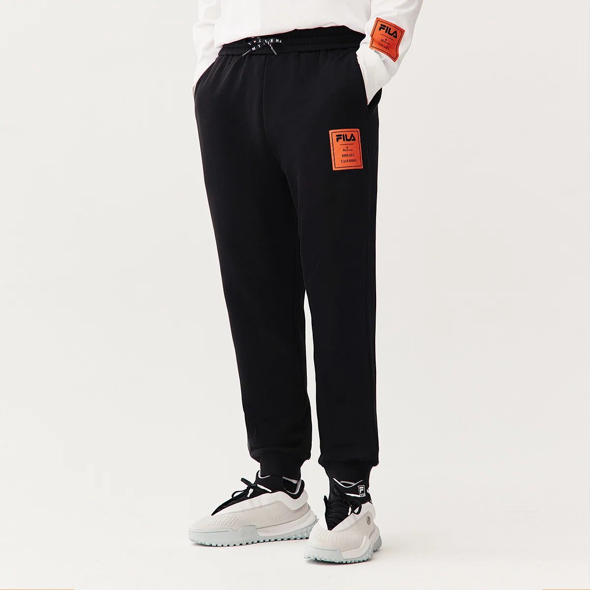 Fila x Mihara Crossover Casual Bundle Feet Pantaloni lunghi sportivi in maglia Nero
