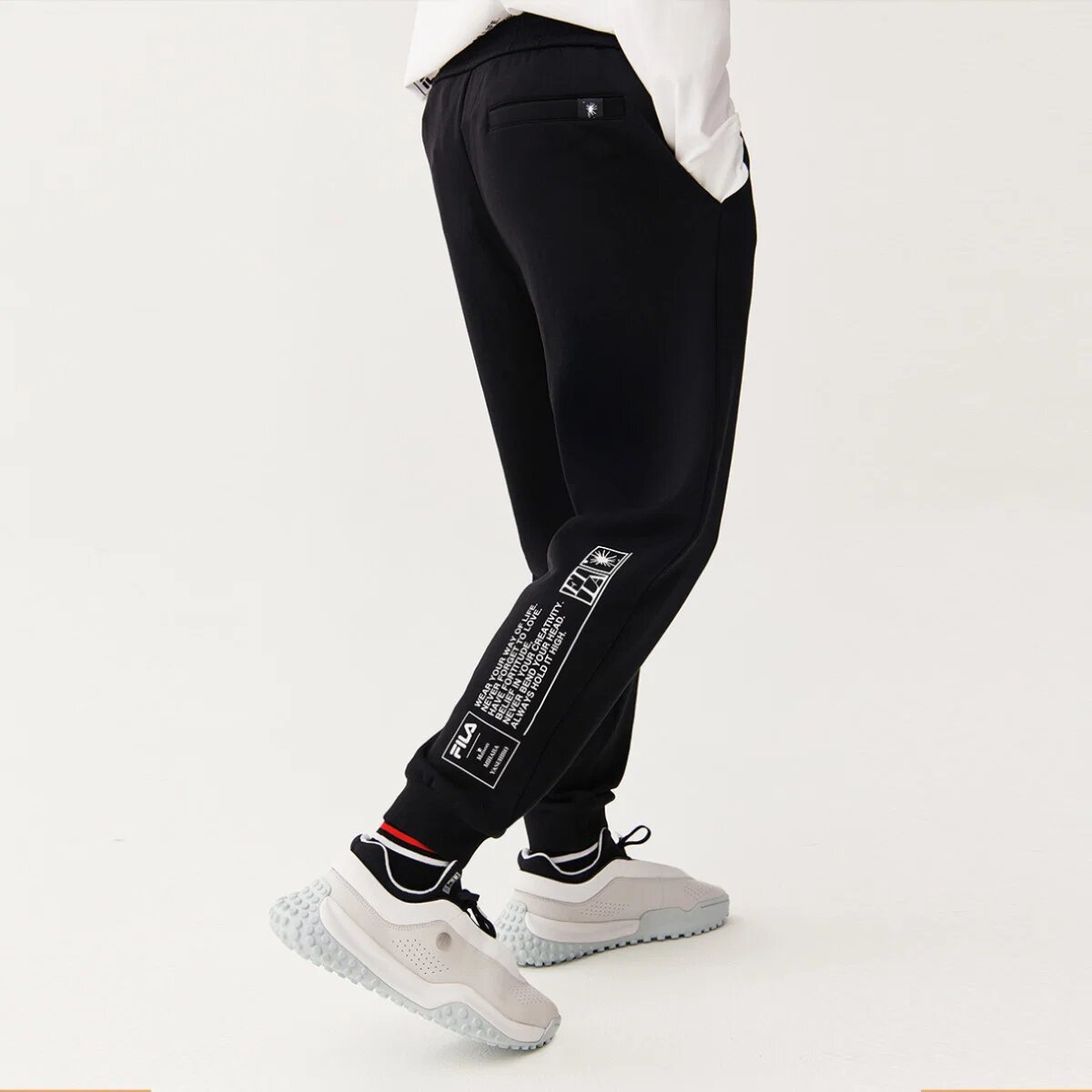 Fila x Mihara Crossover Casual Bundle Feet Pantaloni lunghi sportivi in maglia Nero