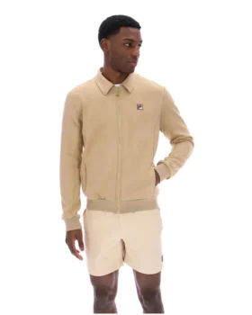 Giacca classica in pelle scamosciata Francesco beige