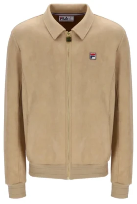 Giacca classica in pelle scamosciata Francesco beige