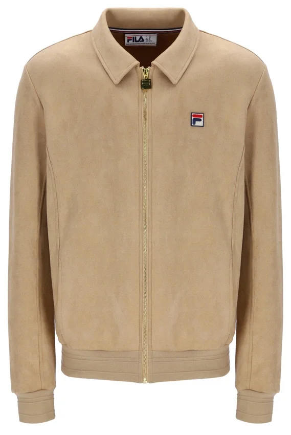 Giacca classica in pelle scamosciata Francesco beige