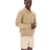 Giacca classica in pelle scamosciata Francesco beige