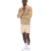 Giacca classica in pelle scamosciata Francesco beige