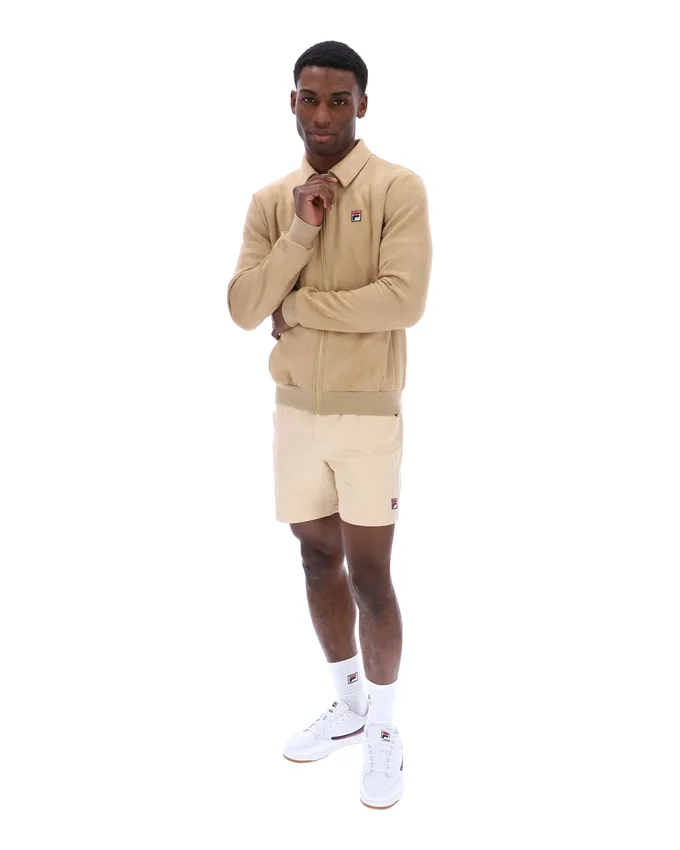 Giacca classica in pelle scamosciata Francesco beige