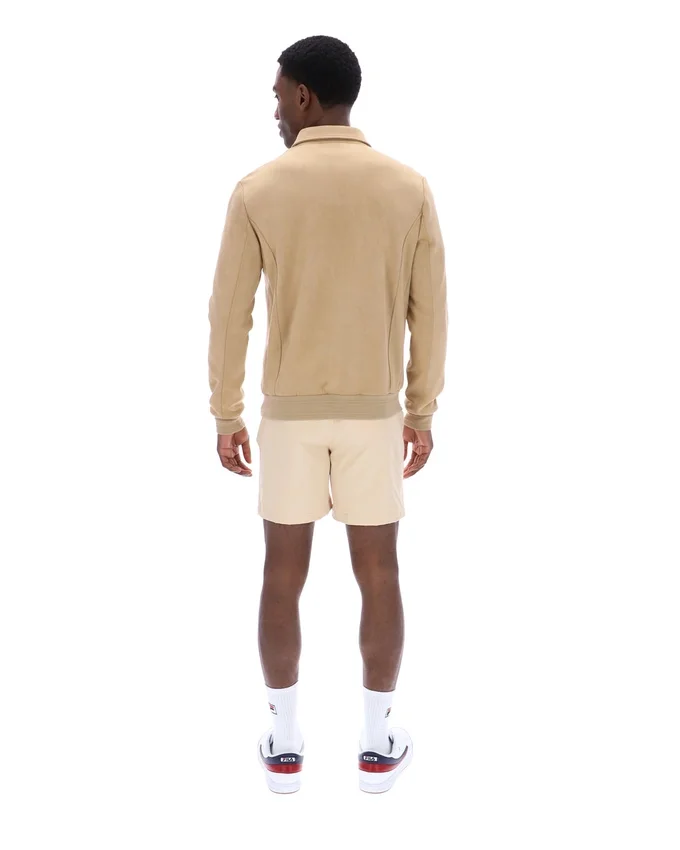 Giacca classica in pelle scamosciata Francesco beige