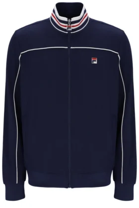 Giacca da tuta Fila Federico con collo a punta blu navy